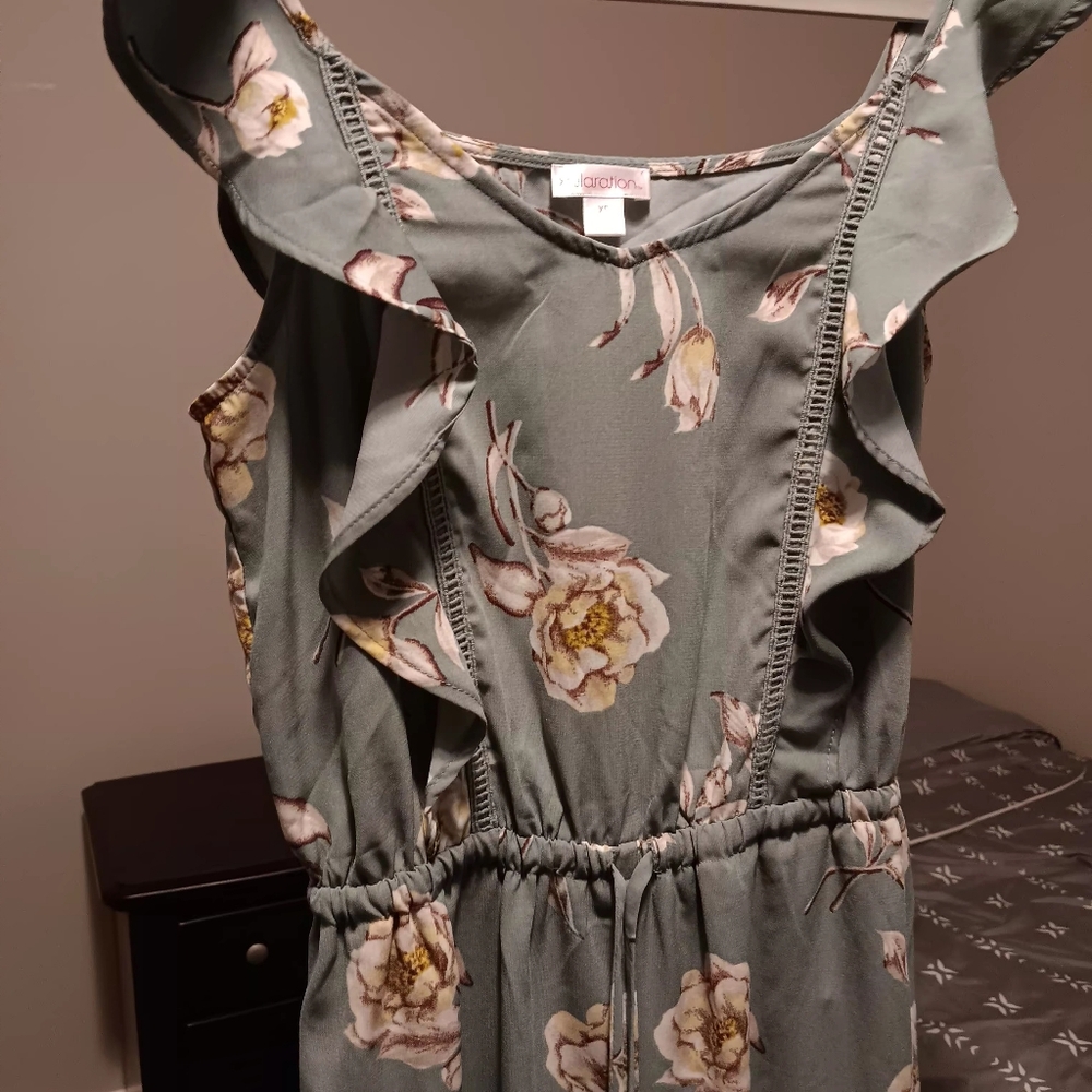 Xhilaration Sage Floral Print Jumpsuit - Picture 3 of 16